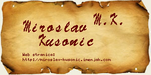 Miroslav Kusonić vizit kartica